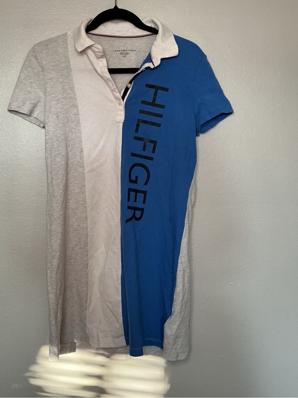 Tommy Hilfiger Vertical Colorblock Blue & White Polo Dress
